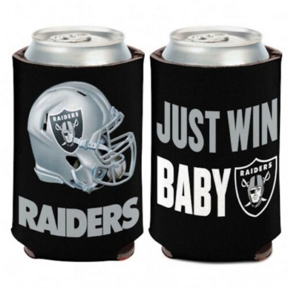 Oakland Raiders Just Win Baby NFL Can Koozie